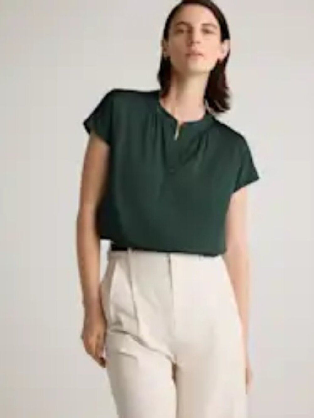Washable Stretch Silk Dolman Sleeve Blouse